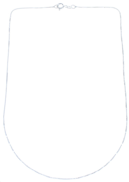 Genuine Sterling Silver Italian Box Chain 16" Necklace JX120896
