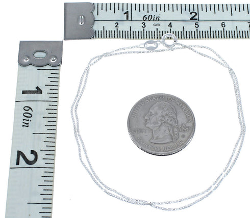 Genuine Sterling Silver Italian Box Chain 18" Necklace JX120897