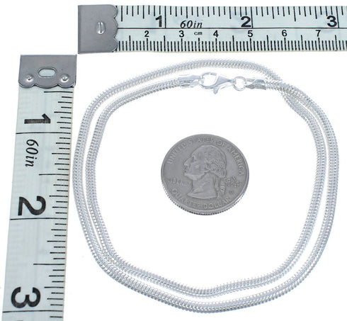 Genuine Sterling Silver Italian Snake Chain 2.4mm 18" Necklace JX120885