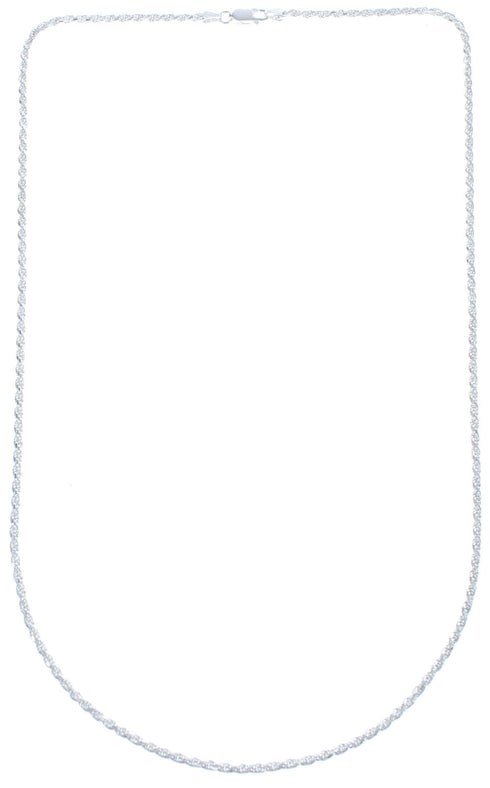 Gorgeous Sterling Silver Italian Rope Chain 16" Necklace JX120891