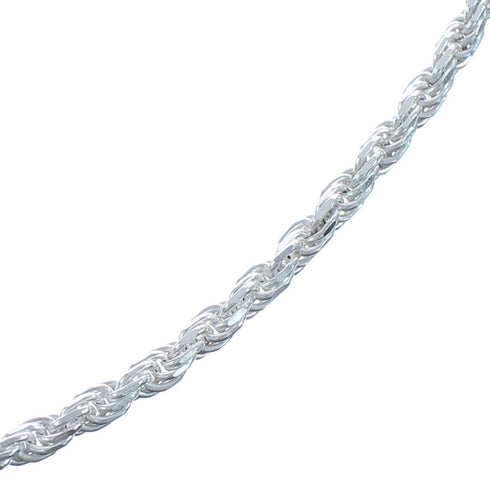Gorgeous Sterling Silver Italian Rope Chain 16" Necklace JX120891
