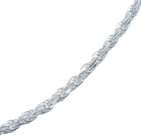 Sterling Silver Italian Rope Chain 18" Necklace JX120892