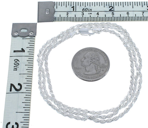 Gorgeous Sterling Silver Italian Rope Chain 16" Necklace JX120891