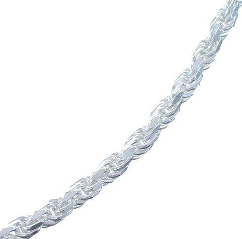 Genuine Sterling Silver Italian Rope Chain 18" Necklace JX120880