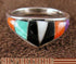 Multicolor Inlay Sterling Silver Ring Size 5-3/4 Jewelry NS36023