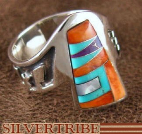 Oyster Shell Multicolor Silver Jewelry Ring Size 7-1/2 AS37281