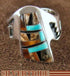 Tiger Eye Multicolor Jewelry Sterling Silver Ring Size 5-1/2 AS37063