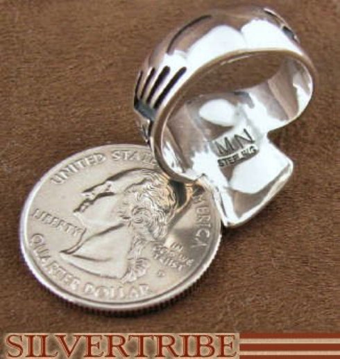 Multicolor Turquoise Jewelry Sterling Silver Ring Size 8-1/2 AS37080