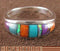 Turquoise Multicolor Sterling Silver Ring Size 5-3/4 Jewelry AS38923