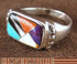 Oyster Shell Multicolor Inlay Sterling Silver Ring Size 7-1/2 NS38675