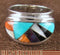 Oyster Shell Multicolor Inlay Sterling Silver Ring Size 7-1/4 NS38841