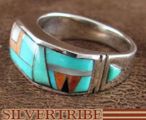 Turquoise Multicolor Sterling Silver Jewelry Ring Size 6-1/2 RS38580