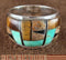 Sterling Silver And Multicolor Inlay Ring Size 8-1/4 DS42382