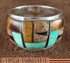 Sterling Silver And Multicolor Inlay Ring Size 8-1/4 DS42382