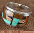 Sterling Silver And Multicolor Inlay Ring Size 8-1/4 DS42382
