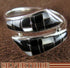 Black Jade And Mother Of Pearl Sterling Silver Ring Size 5-3/4 RS43445