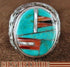 Sterling Silver And Turquoise Multicolor Inlay Ring Size 6-1/2 DS43689