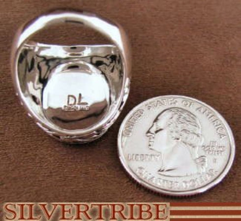 Sterling Silver And Multicolor Inlay Ring Size 8-3/4 DS43734