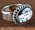 Multicolor Silver Native American Design Ring Size 8-1/2 RS46241