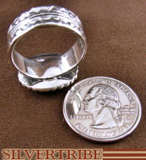 Multicolor Native American Design Silver Ring Size 6-1/4 RS46244