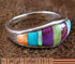 Multicolor Inlay Sterling Silver Jewelry Ring Size 5-3/4 RS46876