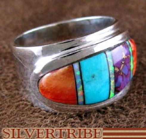 Multicolor Authentic Sterling Silver Jewelry Ring Size 8-1/4 RS46939