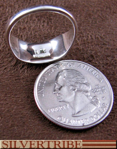 Southwestern Turquoise Ring Size 4-3/4 Sterling Silver Jewelry DS56233