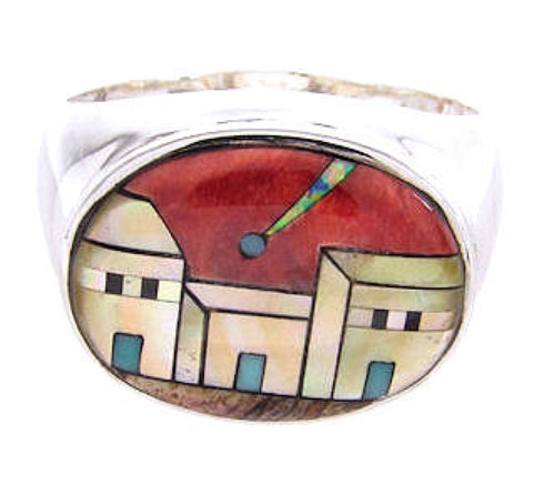 Native American Pueblo Or Village Design Ring Size 12-1/2 AW67226