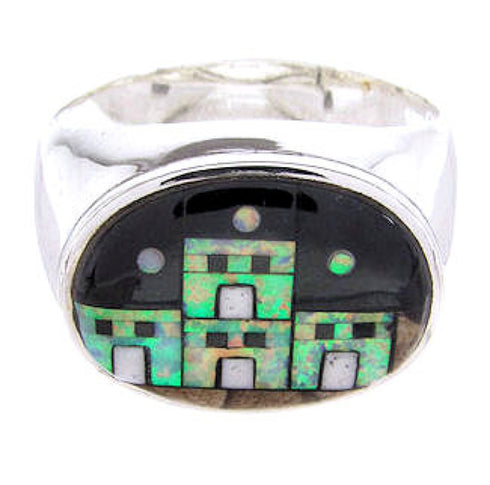 Native American or Pueblo Design Multicolor Ring Size 10-1/2 AW67240