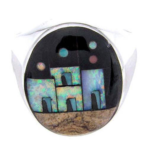 Multicolor Silver Native American Design Ring Size 10-1/2 YS67005