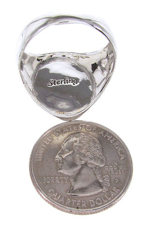 Silver Multicolor Native American Design Ring Size 9-1/2 YS67020