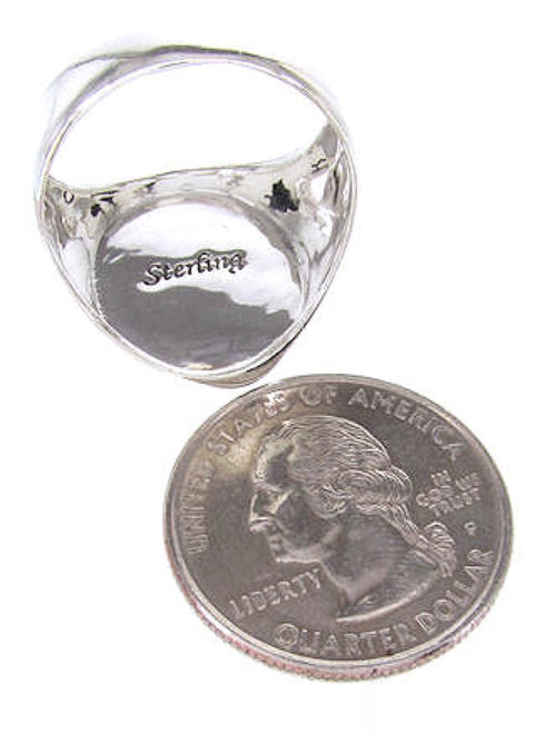 Native American Design Multicolor Silver Ring Size 10-1/4 YS67054