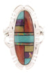 Multicolor Inlay Sterling Silver Ring Size 6-1/2 XS57165