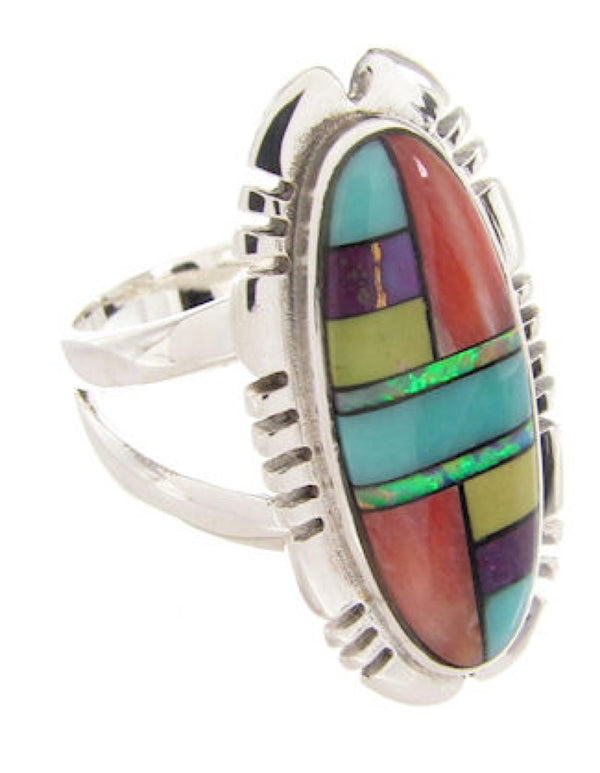 Inlay Multicolor Southwest Ring Size 6-3/4 XS57173