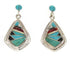 Multicolor Inlay Post Earrings Sterling Silver Jewelry IS59001