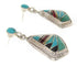 Multicolor Inlay Post Earrings Sterling Silver Jewelry IS59001