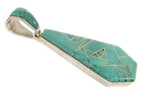 Sterling Silver and Turquoise Inlay Reversible Pendant IS58625