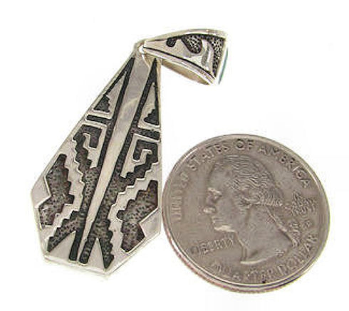 Sterling Silver and Turquoise Inlay Reversible Pendant IS58625