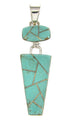 Southwest Genuine Sterling Silver And Turquoise Inlay Pendant OS58419