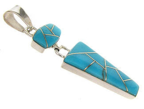 Turquoise Sterling Silver Southwest Slide Pendant OS58422