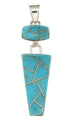 Southwestern Turquoise Inlay Jewelry Silver Pendant OS58425