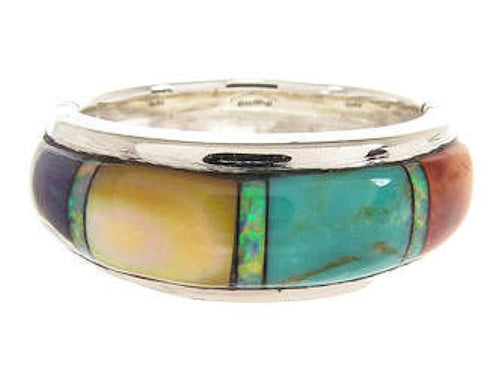 Sterling Silver Multicolor Southwestern Ring Size 5-3/4 PS57715