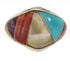 Southwest Multicolor Sterling Silver Ring Jewelry Size 7-3/4 CS59573