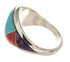 Southwest Multicolor Sterling Silver Ring Jewelry Size 7-3/4 CS59573