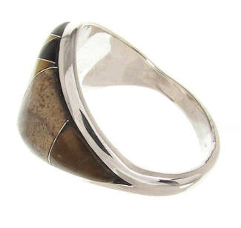 Southwest Multicolor Sterling Silver Jewelry Size 7-3/4 CS59499