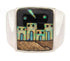 Silver Multicolor Native American Design Ring Size 12-1/4 YS64598