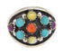 Silver Southwestern Multicolor Ring Size 5 PS58100