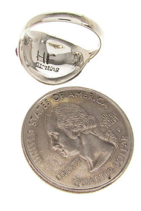 Silver Southwestern Multicolor Ring Size 5 PS58100