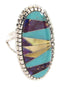 Southwest Sterling Silver Multicolor Jewelry Ring Size 6-3/4 YS59207