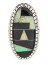 Opal Black Jade Sterling Silver Southwest Ring Size 8-1/2 YS59309